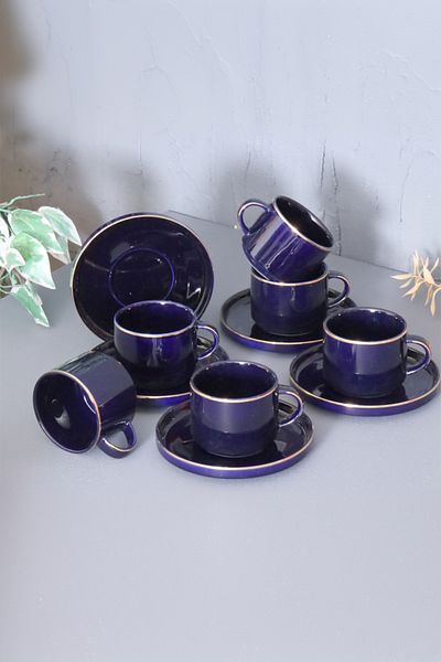 AROW Pink and More Tr-3075 - 12 Piece Porcelain Nescafe Cup Set for 6 People