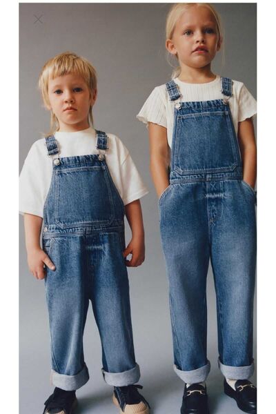 OliveYouMom Unisex Pocket Jumpsuit / Denim Children's Salopet New Season