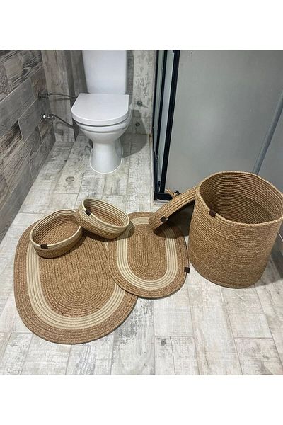 my doğa store Set de baie din iuta din răchită din 5 piese