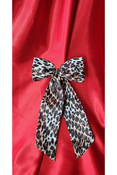 LO ADORO 2 bucăți de pensete din satin cu model LEOPARD - Cataramă