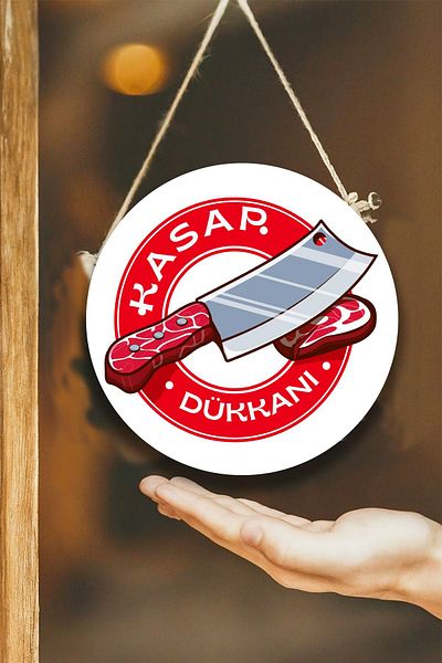 Nod Butcher Shop - Glass Door Board and Welcome Sign, Hanging Shop Ornament Painting Decor