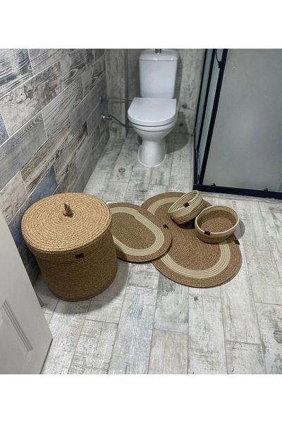 my doğa store Set de baie din iuta din răchită din 5 piese
