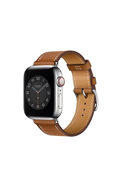 Teknoband Hermes Deri Kordon 38/40/41 Mm Ve S10 42 Mm Apple Watch Uyumlu (TOKADA LOGO VAR)