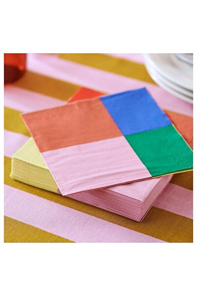 IKEA TESAMMANS çok renkli 33x33 cm desenli peçete