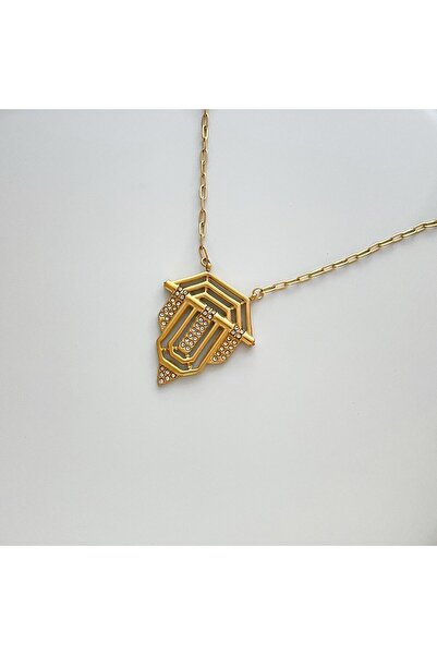 nerora قلادة سيريناي من الفولاذ المقاوم للصدأ بحجر ذهبي