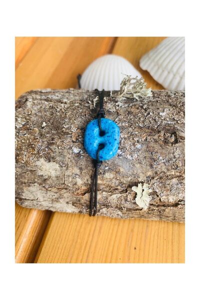 HAKSAL GÜMÜŞÇÜLÜK Süryani Nazar Boncuğu Siyah Ip Bileklik