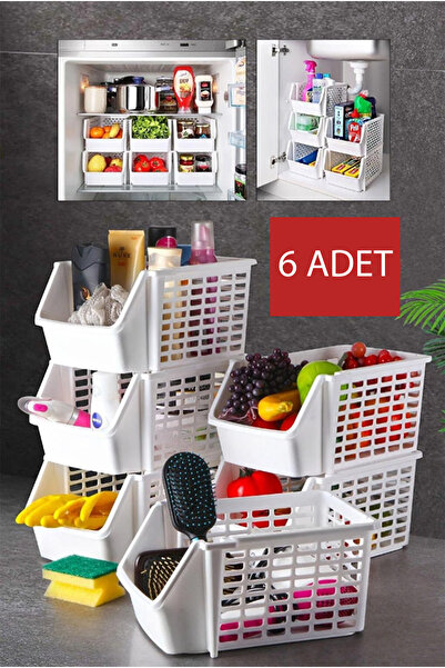 Alacarte 6 Adet Sebze , Meyve , Oyuncak Sepeti, Banyo Organizeri Beyaz Set