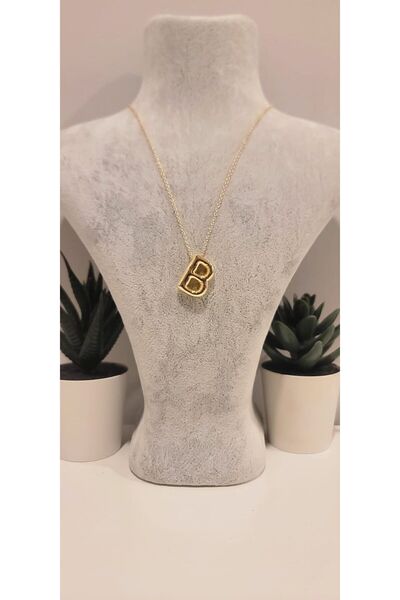 BTLBijuteri B harfi Paslanmaz Çelik Balon Kolye