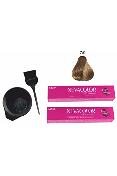 Neva Color Tüp Boya 7.0 Kumral Ekonomik 2'li Paket+boyama Seti