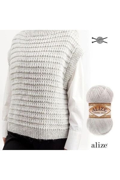 Alize Angora Gold 161 Powder Mohair Vest Shawl Yarn Λεπτό μαλλί 20% μαλλί - 80% ακρυλικό 550 μέτρα
