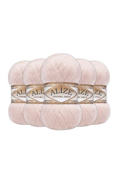 Alize 5 τεμάχια Angora Gold Πλεκτό Χειροποίητο Ροζ Πέρλα 271
