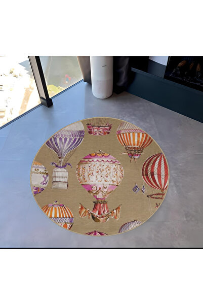 Rugs Modern Halı سجادة ميرا دائرية متعددة الألوان للديكور مع تفاصيل منطاد اله...