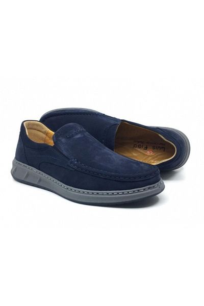 Luis Figo Men's Orthopedic Loafers - 100% Genuine Nubuck Leather, Comfortable Casual Shoes, 40-48