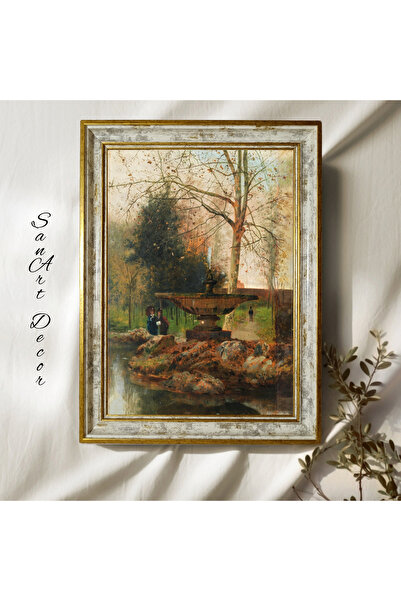 Sanart Uramljena vintage slika, uljana slika, uokvirena slika, umetnički deko...