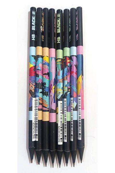 Adel Blackline pencil HB Patterned (8 pieces)