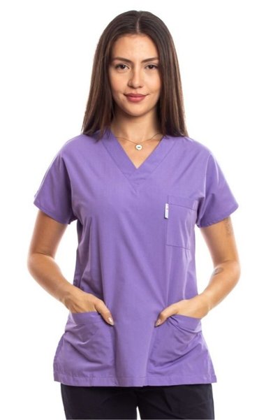 Simirna Üniforma Surgical Doctor Nurse Scrubs Lilac Jersey Single Top