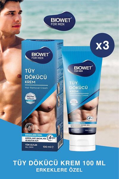 biowet Cream Colored Hair Remover for Men - 100 ml