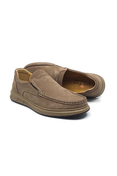Luis Figo Men's Orthopedic Loafers - 100% Genuine Nubuck Leather, Comfortable Casual Shoes, 40-48
