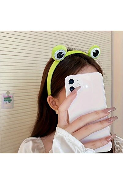GlassySKY Green Frog - Bandă de păr drăguță pentru femei