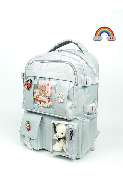 QUOVO Kawaii Bag Club Korean Style Accessory Gift Orthopedic Domestic Daily Multi-Pocket School Backpack