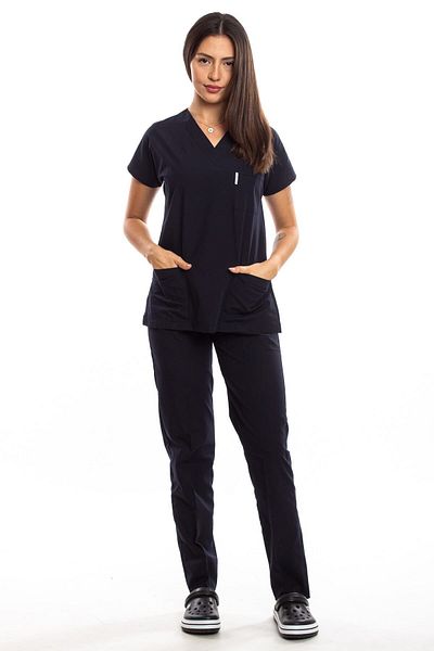Simirna Üniforma Chirurgical Asistentă Scrubs Set de tricou bleumarin