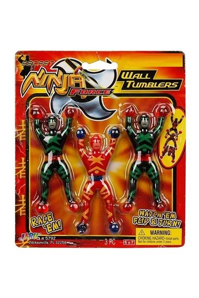 Kuzey 6 قطع من ألعاب Ninja Force Wall Tumblers - ألعاب النينجا المقلدة الملتصقة بالزجاج