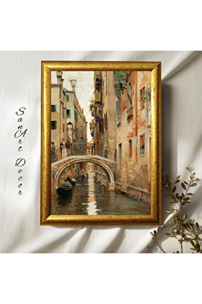 Sanart Vintage Painting with Frame, Oil Painting, Framed Painting, Artistic Decor, Landscape Painting