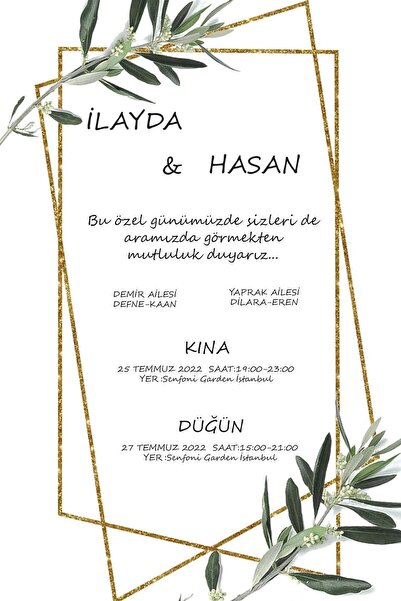 Belinay Düğün Davetiyesi 107 05 (1000 ADET)