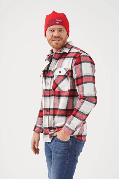 Cosy Club Shop Men's Red Slogan - Warm Outdoor Pokar Beanie