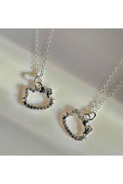 Hello Kitty Kedi Zirkon Taşlı Minimal Kolye