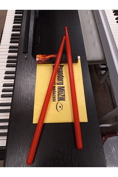 PUANDORG 5A Unbreakable Red Drumsticks Hard Plastic Long Measure Drum Stick