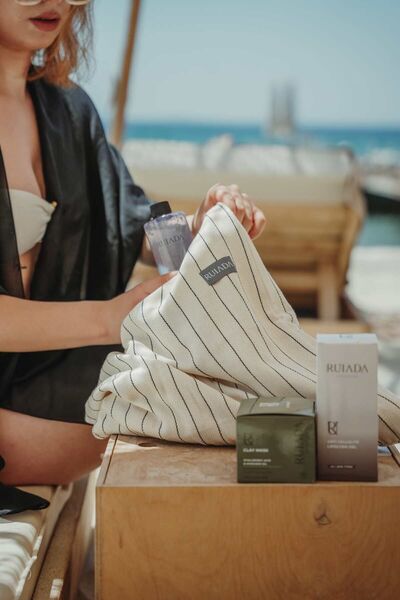 RUIADA Peshtemal Transforming Beach Bag - 100% Organic Cotton