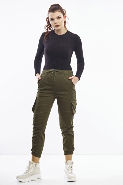 citycenterfashion Cty-abr-9043 Pantaloni kaki cu buzunar cargo