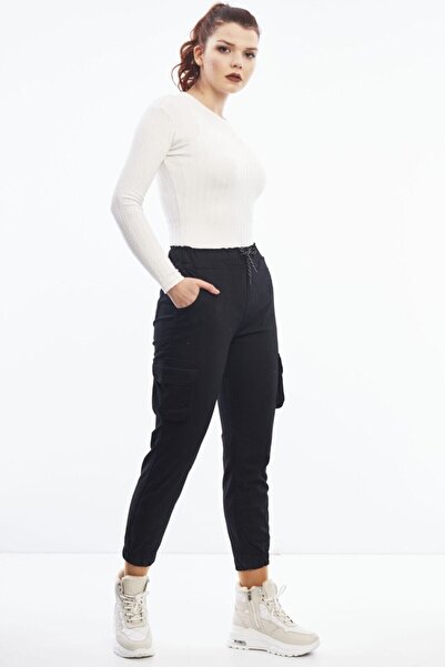 citycenterfashion Cty-abr-9043 Crne Kargo džep pantalone