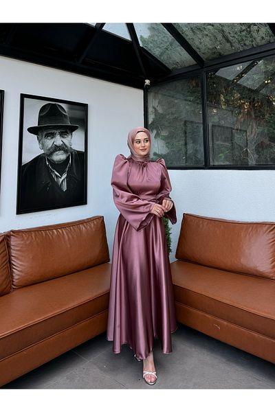 By Atelier Βραδινό φόρεμα Perry Dusty Rose Hijab