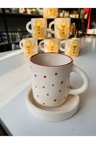 Banuart New Year's Cookie Man Gift Ceramic Coffee Cup