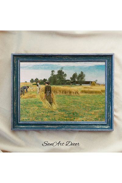 Sanart Pictură de epocă cu cadru, pictură în ulei, pictură înrămată, decor artistic, pictură peisaj