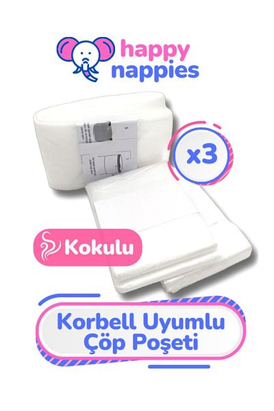 HappyNappies 16l Compatible Domestic Garbage Bag - 3 Pack - 1500 Baby Diapers Capacity