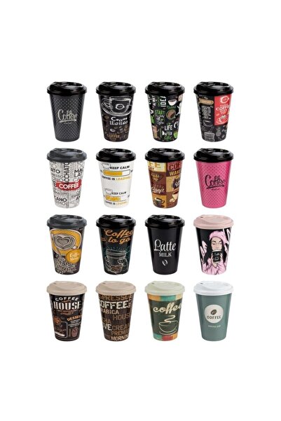 Generic Brand 6 Coffee Glasses with Plastic Lid 500ml Coffee Glasses