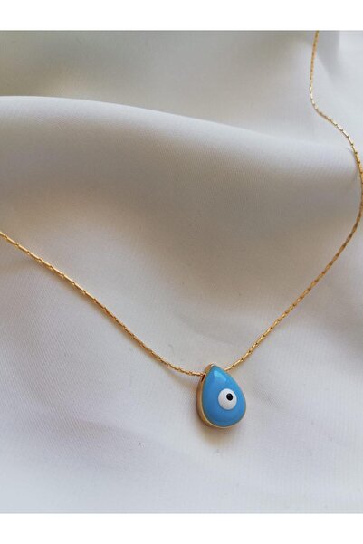 Judas Takı Mavi Nazar Boncuklu Damla Kolye