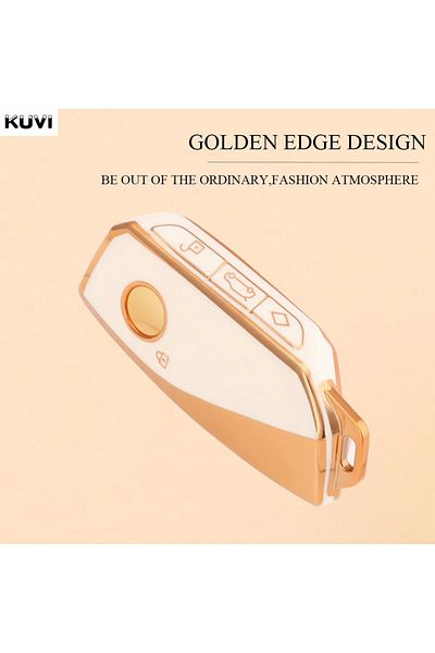 idealaksesuar Bmw Keychain Gold White Detailed Stylish Design Control Case Bmw Ix Stylish Design Control Case