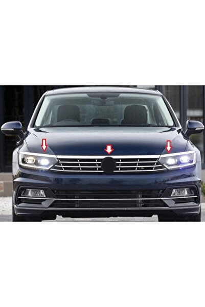 AKTİF OTO KROM Vw Passat B8 Far Kaşı + Kaput Üstü 3 Parça Krom 2015 + Uyumlu
