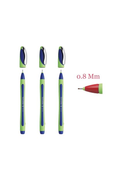 Schndeir Schneider Xpress Blue Fiber Pen - 0.8 Mm, 3 Pieces