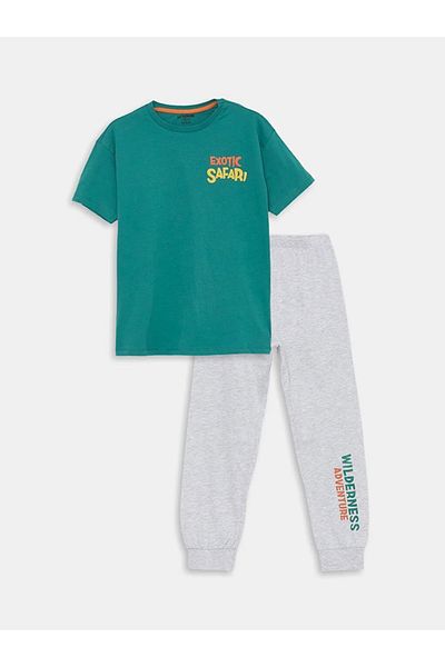LC Waikiki LCW Kids Boys Pajamas Set - Crew Neck, Printed, Short Sleeve