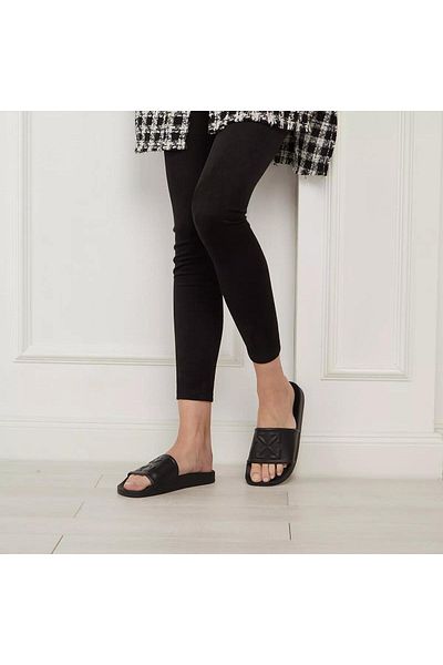 OFF WHITE Arrow Pool-Slipper Schwarz Schwarz