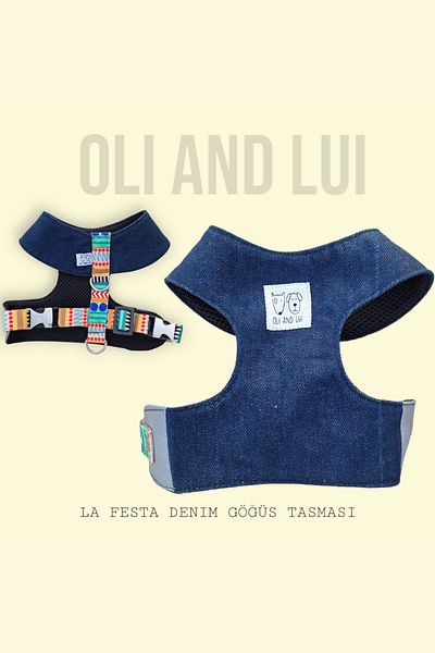 Oli and Lui La Festa Denim Dog Collar - Comfortable Cut