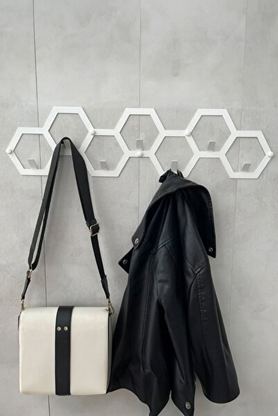 3art Metal Petek Metal Duvar Askılığı - 7 Kancalı Duvara Monte Askılık