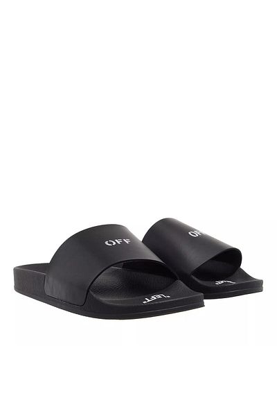 OFF WHITE Off Stamp Slider Schwarz Weiß
