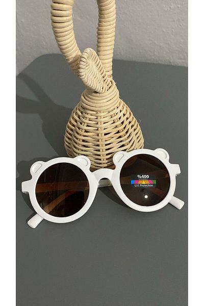 CLARISSE Teddy Model Iskandinav White Color Children's Sunglasses