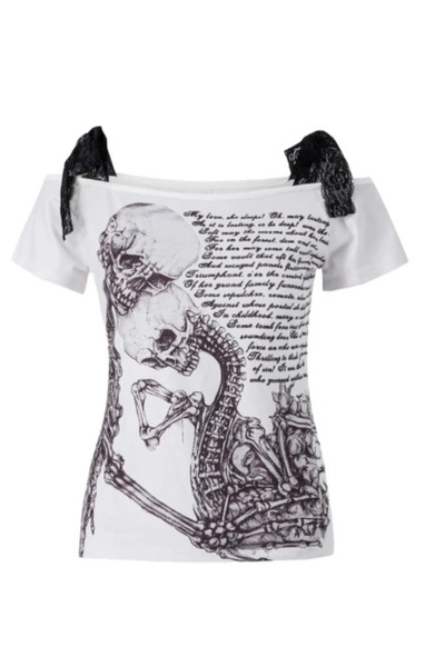 Köstebek Cyber Grunge Madonna Yaka Crop Tişört